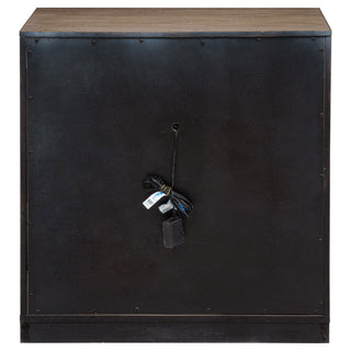 Sunvega Modern Barley Brown Nightstand with LED Light and Open Shelf