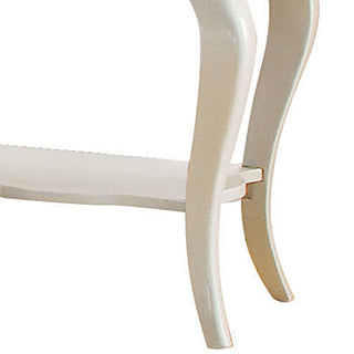 Sunvega Pearl White Nightstand with Scalloped Apron and Drawer Shelf