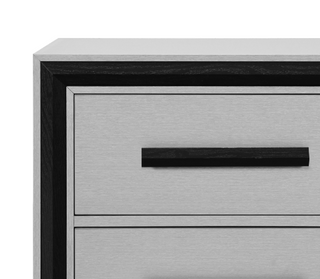 Sunvega Sleek Silver Finish Nightstand With Integrated Speaker and Cooler