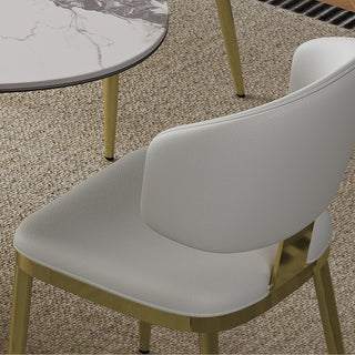 Sunvega Modern PU Leather Dining Chairs Set of 2 with Metal Frame for Kitchen Dining Room