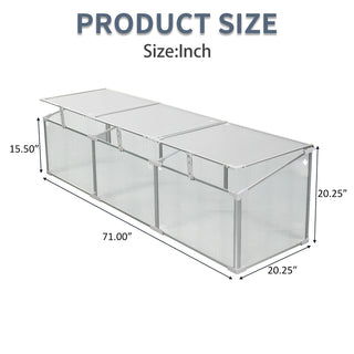 Sunvega Polycarbonate Greenhouse with Openable Top for Outdoor Plant Protection and Ventilation