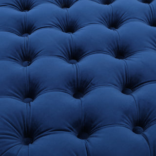 Sunvega Modern Glam Velvet Ottoman with Button-Tufted Diamond Stitching
