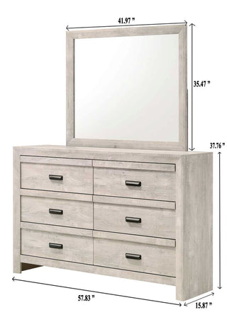 Sunvega Contemporary Dresser with Six Storage Drawers and Metal Hand Pull