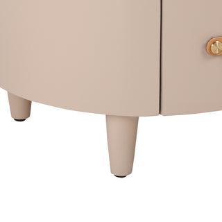 Sunvega Blue Round Nightstand with Storage Drawer and Open Shelf for Bedroom