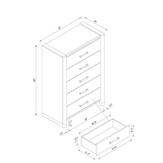 Sunvega Sarai Brown Nightstand with Spacious Drawers and Acrylic Handles
