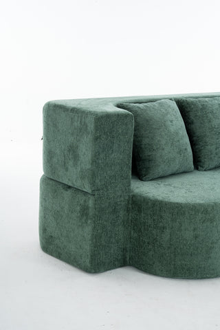 Sunvega Chenille Fabric Convertible Sofa Bed with High-Density Rebound Sponge for Living Room