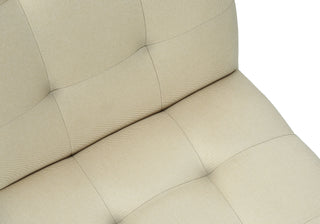 Sunvega Cream Fabric Upholstered Dining Chairs with Grey Solid Wood Frame Set of 2