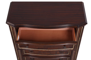 Sunvega Cherry Nightstand with Carved Bun Feet and Velvet Lined Drawer