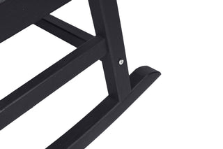 Sunvega All Weather-resistant Black Rocking Chair Set with Wood-Texture and Side Table