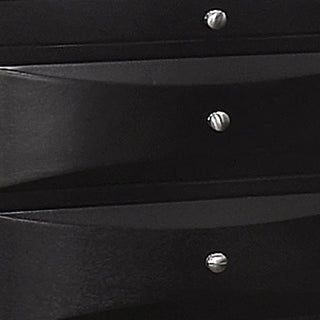 Sunvega Black 2-Drawer Nightstand with Pull-out Tray and Soft Felt Lining