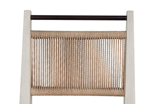 Sunvega Vanilla Toned Rope Back Chair with Camel Upholstered Seat Set of 2