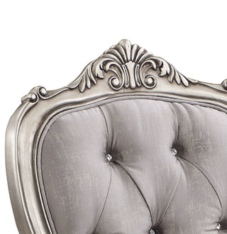 Sunvega Antique Platinum Finish Nightstand with Intricate Details for Bedroom
