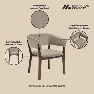 Sunvega Modern Dining Armchair with Sculptural Frame and Ergonomic Backrest