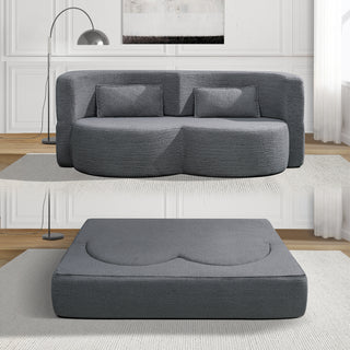 Sunvega Soft Teddy Bear Fabric Folding Sofa Bed Sleeper Futon for Living Room
