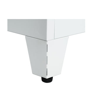Sunvega White 71 Inch Tall Steel Wardrobe Cabinet with 2 Drawers and Adjustable Shelf