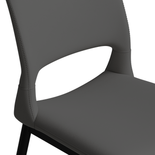 Sunvega Modern Minimalist White PU Leather Dining Chairs Set of 2 with Metal Legs
