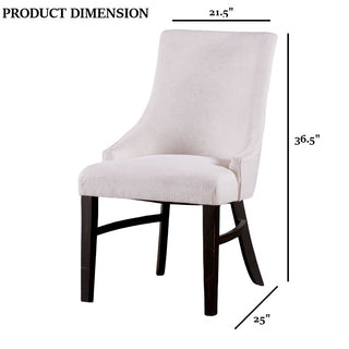Sunvega Transitional Black and Beige Wingback Arm Chairs with Welt and Angled Legs