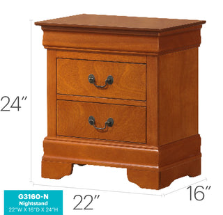 Sunvega Elegant Oak Nightstand With Classic Design and Ample Surface
