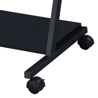 Sunvega Black Gaming Desk with Keyboard Tray and Wheels for Easy Mobility