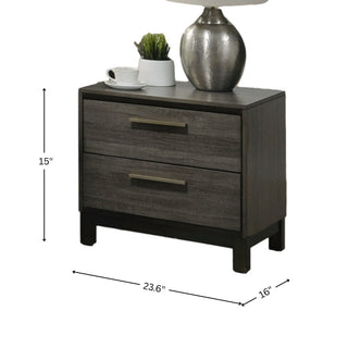 Sunvega Ioana Antique Grey Finish 3-Piece Wood Bedroom Set with Two Nightstands