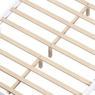 Sunvega Vintage Queen Bed Frame with Headboard and Slats Support