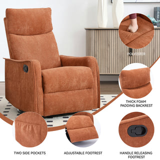 Sunvega Fabric Swivel Rocker Recliner Chair with Massage and Lumbar Heat for Living Room