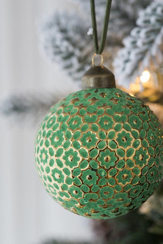 Sunvega Glass Glitter Painted Christmas Ball Ornaments Set of 12 for Holiday Decor