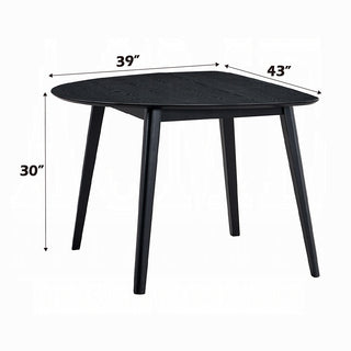 Sunvega Modern Black Finish Wooden Dining Table with Unique Shape Tabletop