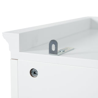 Sunvega Modern White Bathroom Vanity with Damping Hinges and Adjustable Shelves