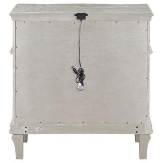 Sunvega Silver Oak Nightstand with Hexagonal Hardware and Turned Tapered Design