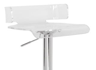 Sunvega Adjustable Swivel Stool with Low Backrest and Acrylic Seat