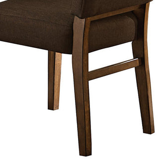 Sunvega Mid-Century Modern Upholstered Dining Side Chair Set of 2 with Walnut Finish