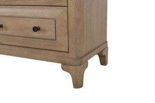 Sunvega Sand Finish Nightstand With 2 Storage Drawers And USB Charging Ports