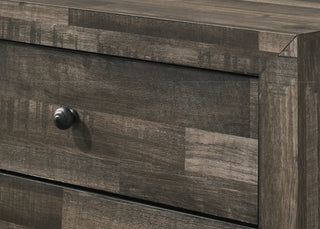 Sunvega Rustic Brown Gray Finish Wooden Nightstand with Two Drawers for Bedroom