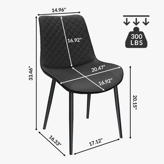 Sunvega Modern White PU Leather Dining Chair Set of 4 with Metal Legs