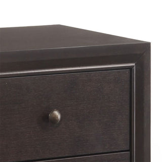 Sunvega Espresso Finish Two-Drawer Nightstand with Wooden Legs for Bedroom
