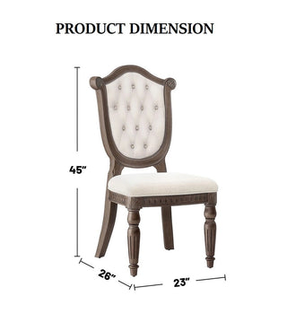 Sunvega Weathered Oak and Beige Finish Sheraton Shield Back Dining Side Chair