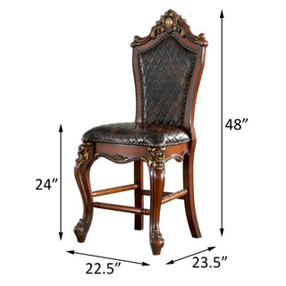 Sunvega Butterscotch and Antique Pearl Armless Counter Height Chairs with Footrest