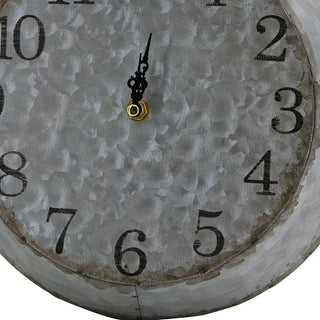 Sunvega Antique White Oversized Oval Wall Clock for Kitchen Living Room