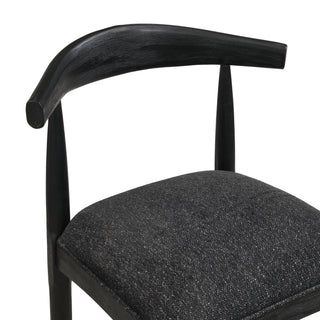 Sunvega Mid-Century Inspired Rubberwood Bar Stool Set with Comfy Fabric Upholstered Seat