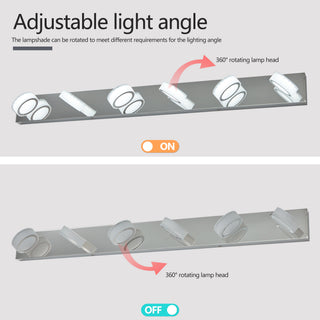 Sunvega Modern 7-Light LED Vanity Fixture with Acrylic Shades and Chrome Finish