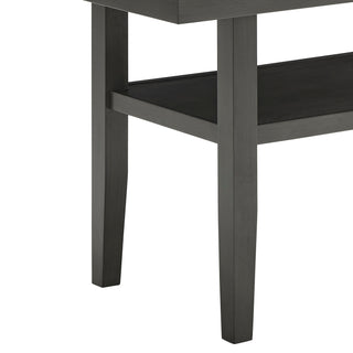 Sunvega Gray Faux Marble Top Dining Table with Storage Shelf and Tapered Legs