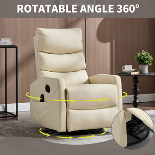 Sunvega Fabric Heat Massage Manual Recliner Chair with Rocker and Swivel for Living Room