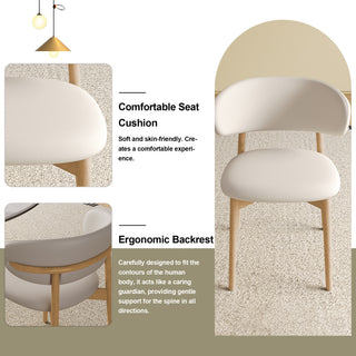 Sunvega Mid-Century Modern Ash Wood Dining Chairs Set of 2 for Kitchen and Living Room