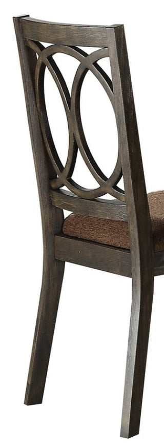 Sunvega Fabric Upholstered Armless Dining Side Chair with Wooden Backrest Set of 2