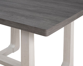 Sunvega Transitional Natural Tone Rubberwood Dining Table with Trestle Base