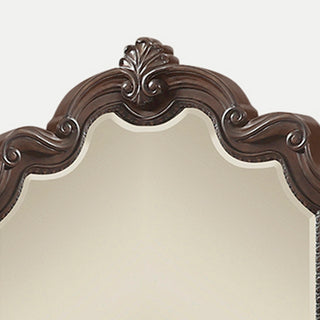 Sunvega Sand Colored Beveled Glass Poster Mirror with Metal Accents