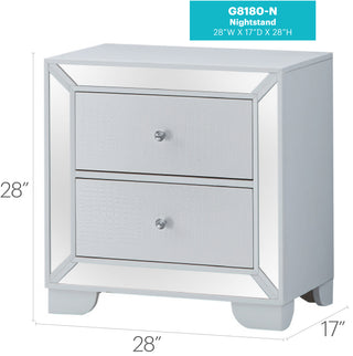 Sunvega Silver Champagne Nightstand with Sleek Modern Design and Durable Materials