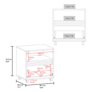 Sunvega Mobile Nightstand with One Drawer and Open Shelf on Casters for Bedroom