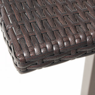 Sunvega Hand Crafted Multibrown Polyethylene Wicker Square Bar Table with Iron Frame